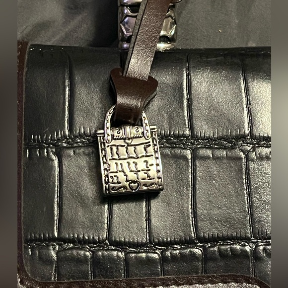 Marc Chantal satchel bag faux crocodile embossing with shoulder strap - Picture 2 of 6